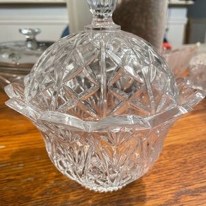 Glass candy dish bowl